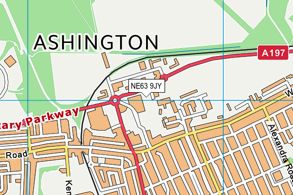 New Ashington Leisure Centre map (NE63 9JY) - OS VectorMap District (Ordnance Survey)