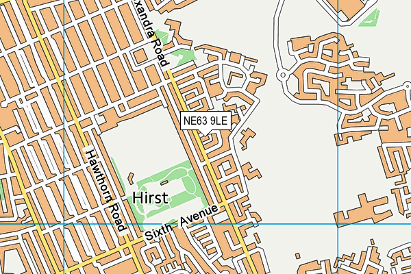 NE63 9LE map - OS VectorMap District (Ordnance Survey)