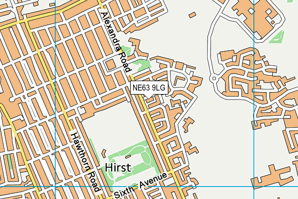 NE63 9LG map - OS VectorMap District (Ordnance Survey)