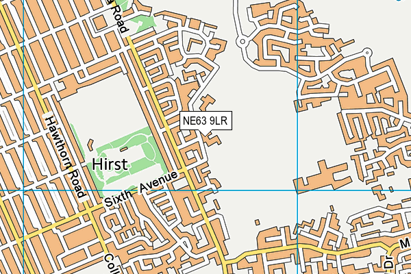 St Aidan's Catholic Primary School, Ashington map (NE63 9LR) - OS VectorMap District (Ordnance Survey)