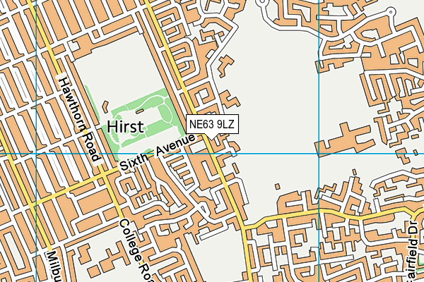 NE63 9LZ map - OS VectorMap District (Ordnance Survey)