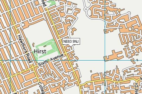 NE63 9NJ map - OS VectorMap District (Ordnance Survey)