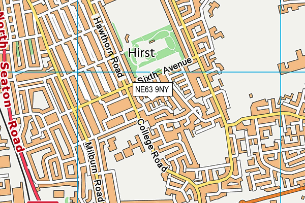 NE63 9NY map - OS VectorMap District (Ordnance Survey)