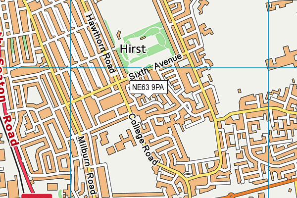 NE63 9PA map - OS VectorMap District (Ordnance Survey)