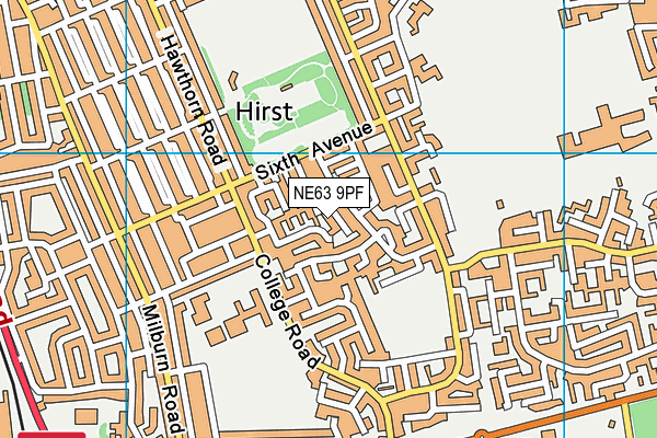 NE63 9PF map - OS VectorMap District (Ordnance Survey)