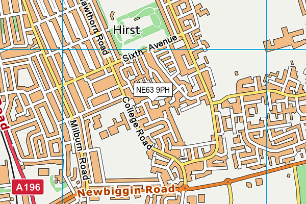NE63 9PH map - OS VectorMap District (Ordnance Survey)