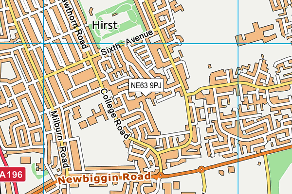 NE63 9PJ map - OS VectorMap District (Ordnance Survey)
