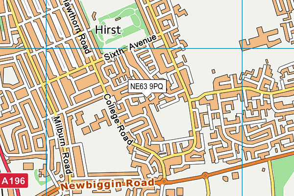 NE63 9PQ map - OS VectorMap District (Ordnance Survey)