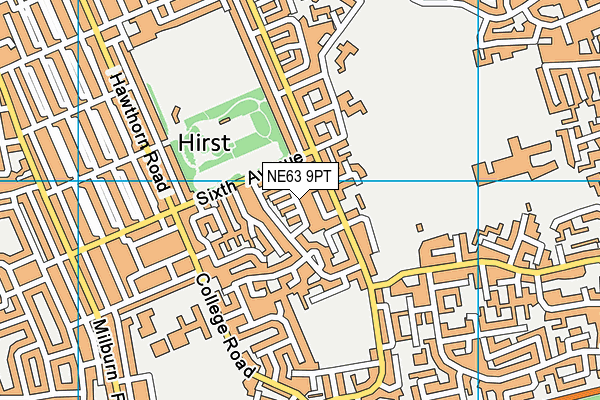 NE63 9PT map - OS VectorMap District (Ordnance Survey)