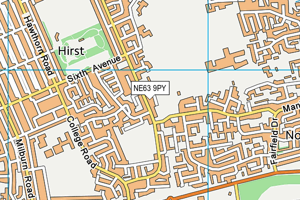 NE63 9PY map - OS VectorMap District (Ordnance Survey)