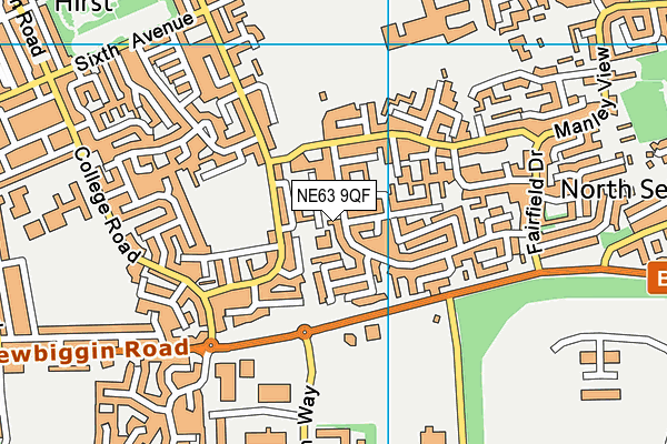 NE63 9QF map - OS VectorMap District (Ordnance Survey)