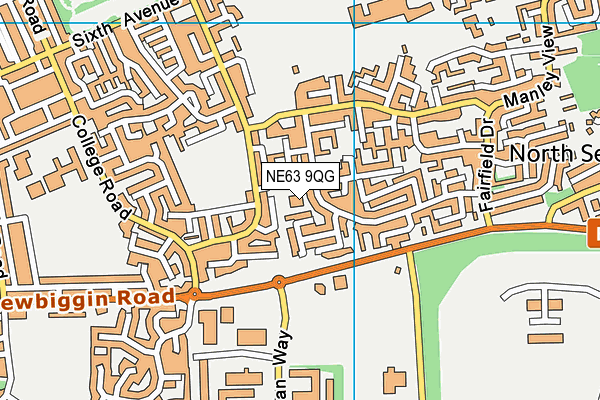 NE63 9QG map - OS VectorMap District (Ordnance Survey)