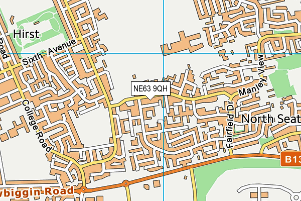NE63 9QH map - OS VectorMap District (Ordnance Survey)