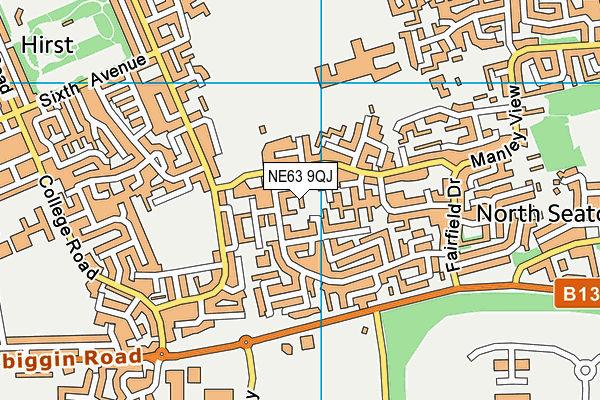 NE63 9QJ map - OS VectorMap District (Ordnance Survey)