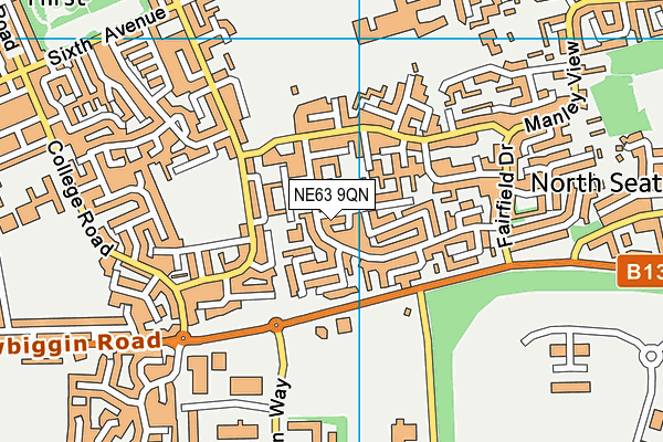 NE63 9QN map - OS VectorMap District (Ordnance Survey)