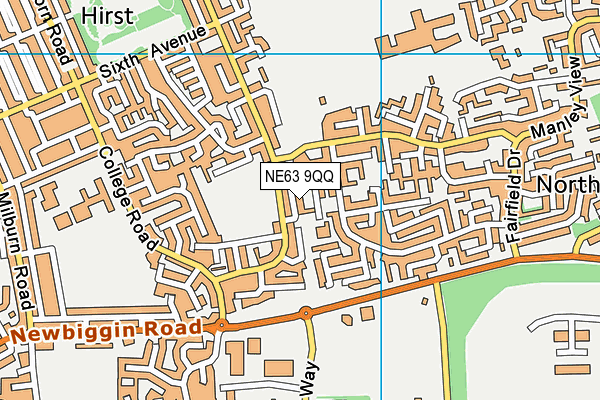 NE63 9QQ map - OS VectorMap District (Ordnance Survey)