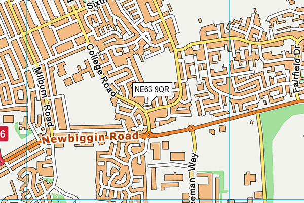 NE63 9QR map - OS VectorMap District (Ordnance Survey)