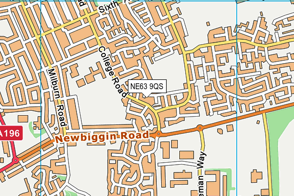 NE63 9QS map - OS VectorMap District (Ordnance Survey)