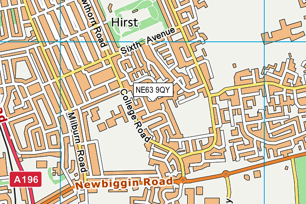 NE63 9QY map - OS VectorMap District (Ordnance Survey)