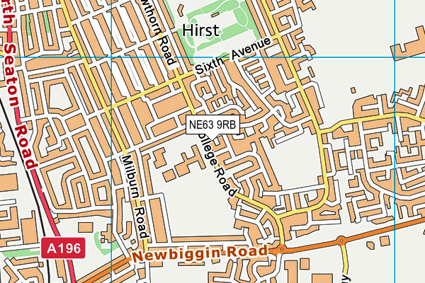 NE63 9RB map - OS VectorMap District (Ordnance Survey)