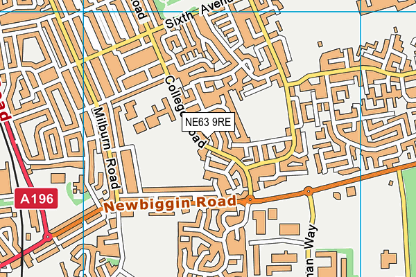 NE63 9RE map - OS VectorMap District (Ordnance Survey)