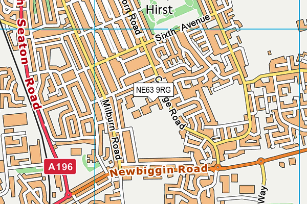 Northumberland College (Ashington Campus) map (NE63 9RG) - OS VectorMap District (Ordnance Survey)