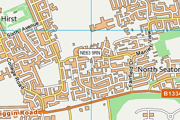 NE63 9RN map - OS VectorMap District (Ordnance Survey)
