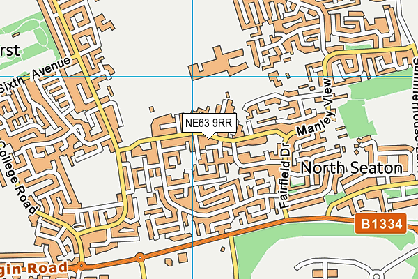 NE63 9RR map - OS VectorMap District (Ordnance Survey)