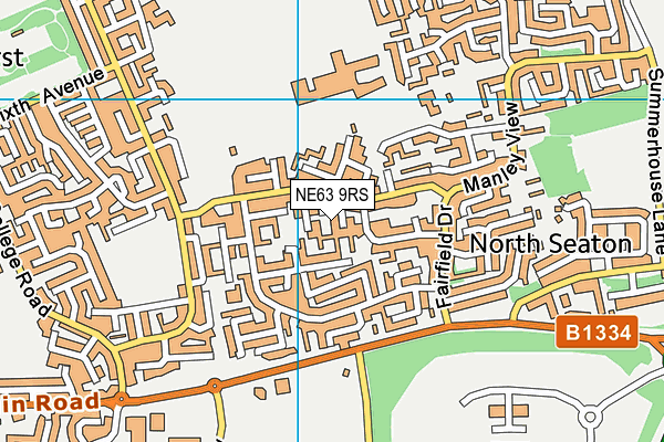 NE63 9RS map - OS VectorMap District (Ordnance Survey)