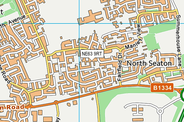 NE63 9RT map - OS VectorMap District (Ordnance Survey)