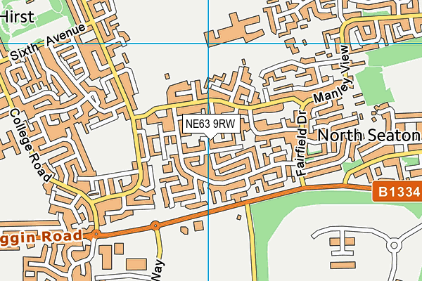 NE63 9RW map - OS VectorMap District (Ordnance Survey)