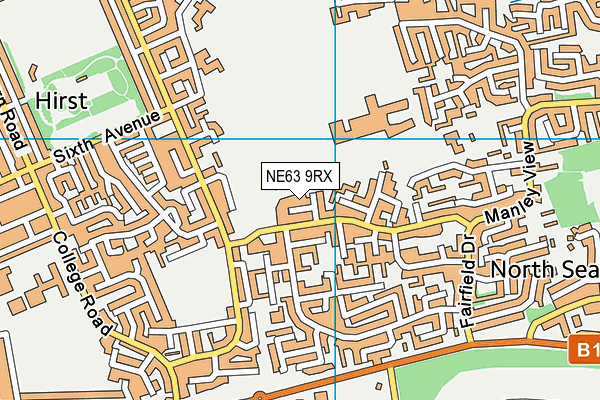 NE63 9RX map - OS VectorMap District (Ordnance Survey)