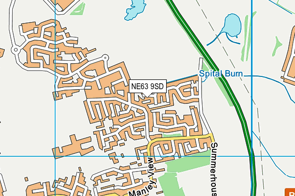 NE63 9SD map - OS VectorMap District (Ordnance Survey)