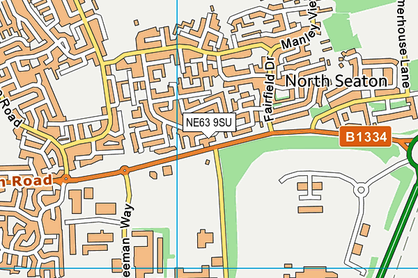 NE63 9SU map - OS VectorMap District (Ordnance Survey)