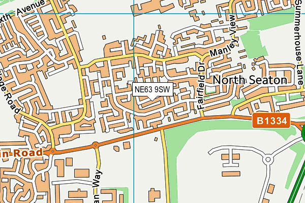 NE63 9SW map - OS VectorMap District (Ordnance Survey)