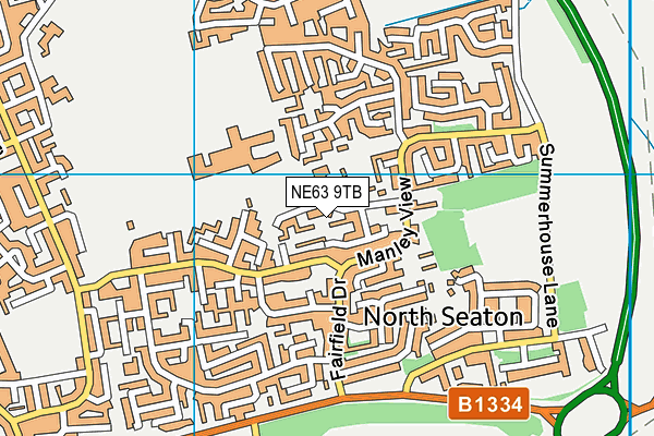 NE63 9TB map - OS VectorMap District (Ordnance Survey)