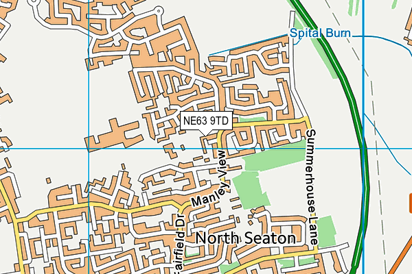NE63 9TD map - OS VectorMap District (Ordnance Survey)