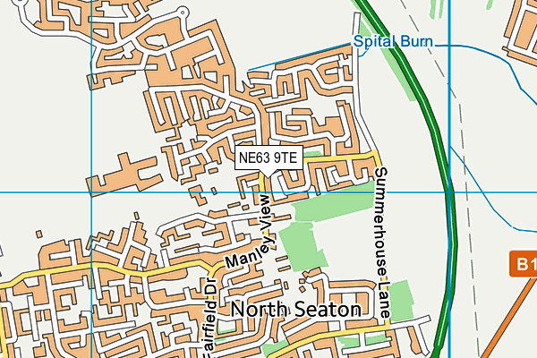 NE63 9TE map - OS VectorMap District (Ordnance Survey)