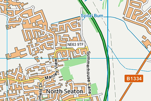 NE63 9TF map - OS VectorMap District (Ordnance Survey)
