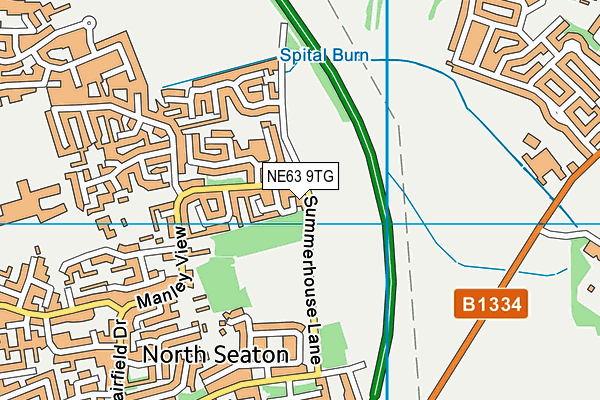 NE63 9TG map - OS VectorMap District (Ordnance Survey)