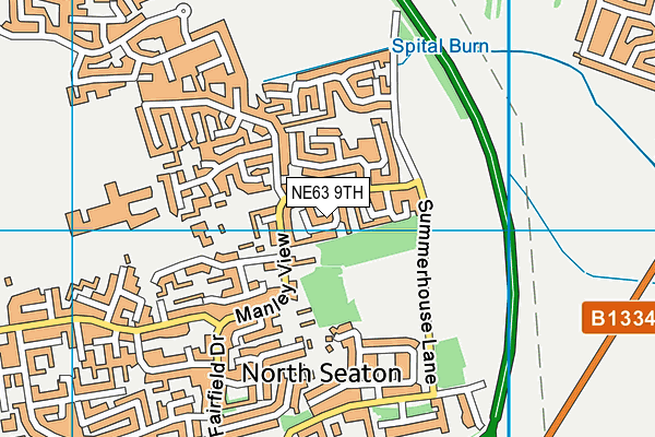 NE63 9TH map - OS VectorMap District (Ordnance Survey)