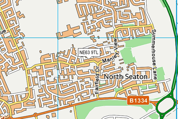 NE63 9TL map - OS VectorMap District (Ordnance Survey)