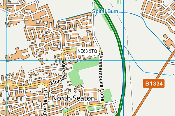 NE63 9TQ map - OS VectorMap District (Ordnance Survey)