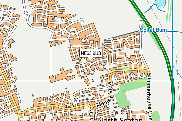NE63 9UB map - OS VectorMap District (Ordnance Survey)
