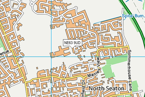 NE63 9UD map - OS VectorMap District (Ordnance Survey)