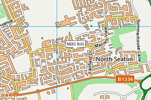 NE63 9UG map - OS VectorMap District (Ordnance Survey)