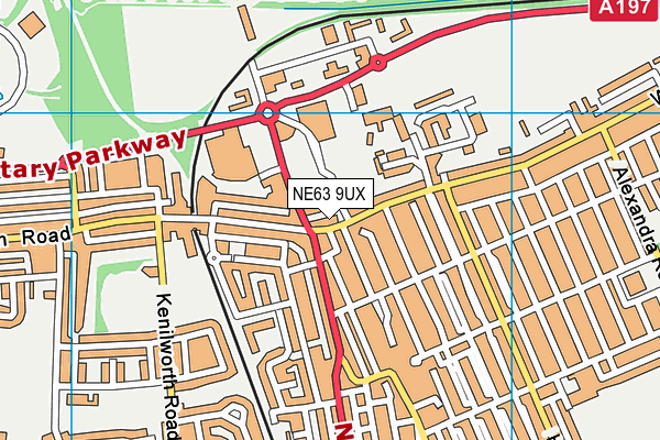 NE63 9UX map - OS VectorMap District (Ordnance Survey)