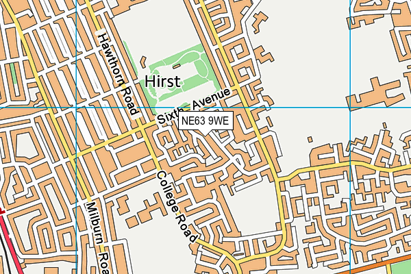 NE63 9WE map - OS VectorMap District (Ordnance Survey)