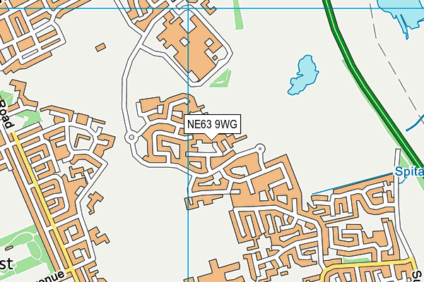 NE63 9WG map - OS VectorMap District (Ordnance Survey)