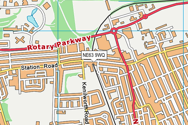 NE63 9WQ map - OS VectorMap District (Ordnance Survey)